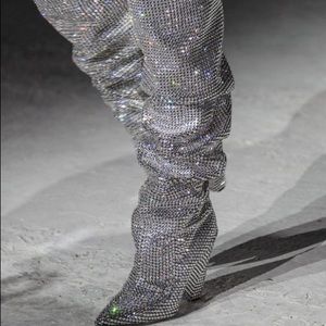 Rhinestone imitation ysl boots